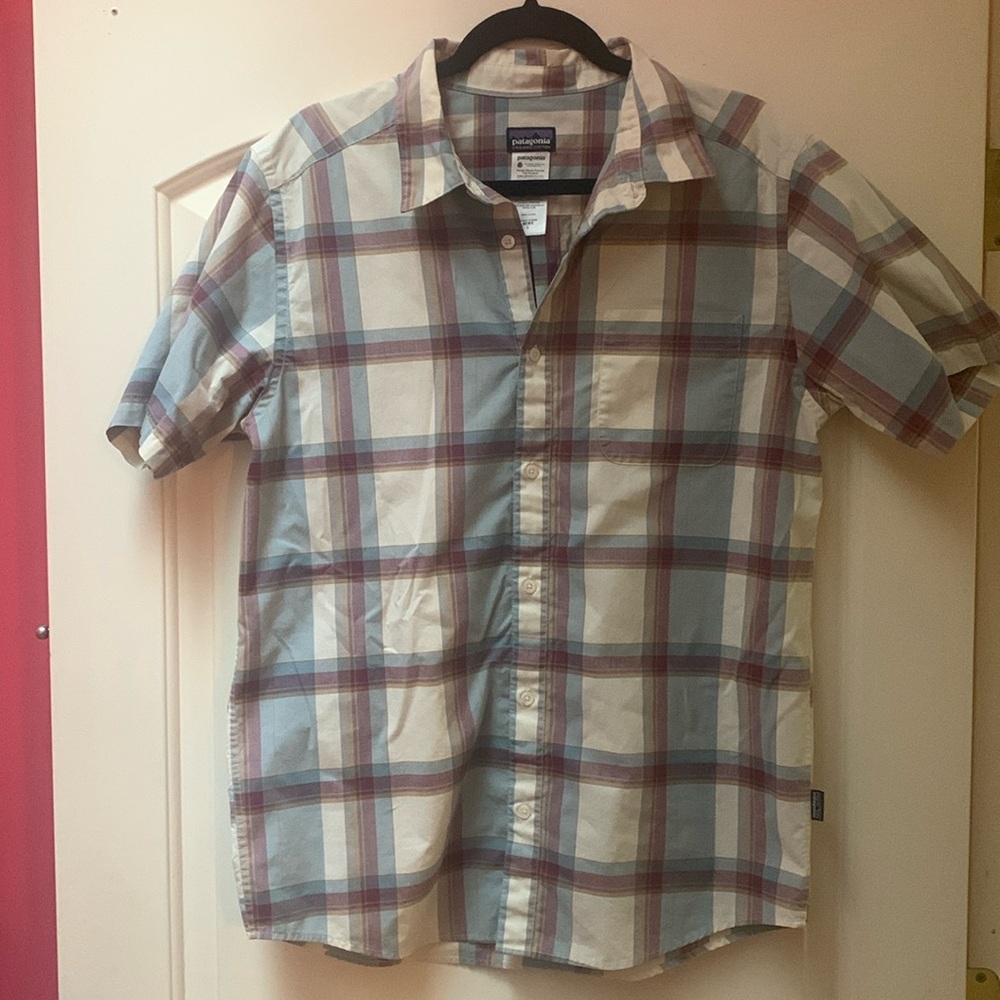 Men‘s L Patagonia Go To Organic Cotton Plaid short sleeve button down shirt